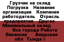 Грузчик на склад. Погрузка › Название организации ­ Компания-работодатель › Отрасль предприятия ­ Другое › Минимальный оклад ­ 20 000 - Все города Работа » Вакансии   . Амурская обл.,Тында г.